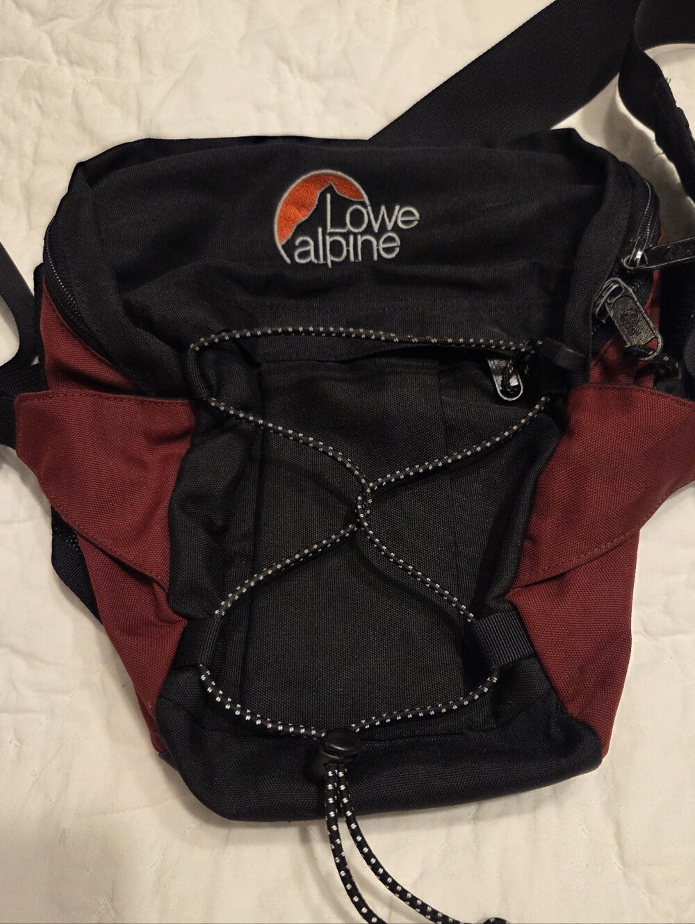 Lowe Alpine Vintage Lumbar Hip Pack Waist Bag Red Black Gorpcore Hiking